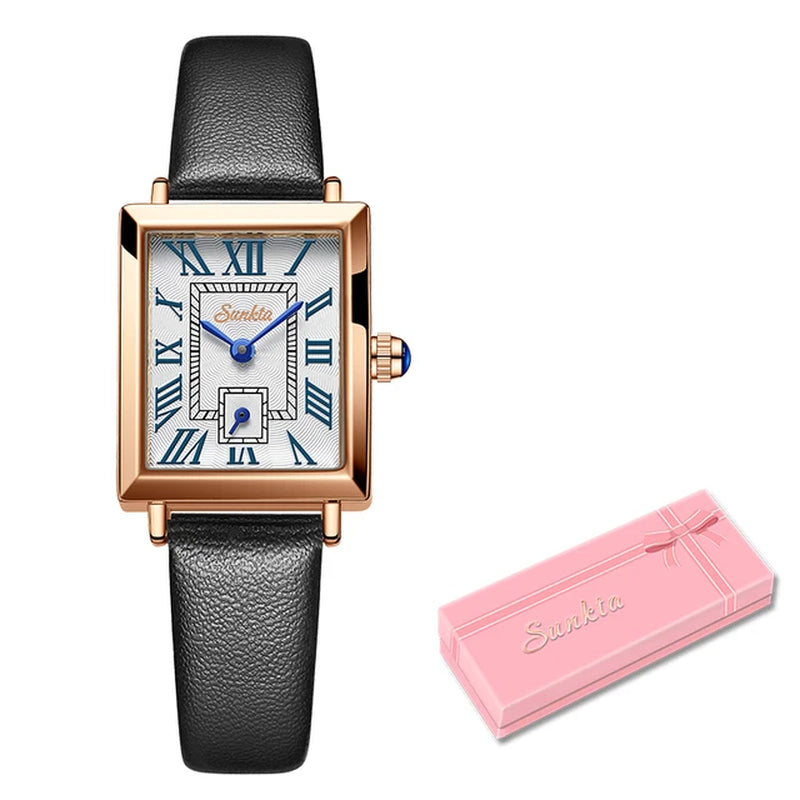 LIGE Roman Ladies Watch Fashion Square Women Watches Top Brand Luxury Quartz Stainless Steel Waterproof Wrist Watch Montre Femme