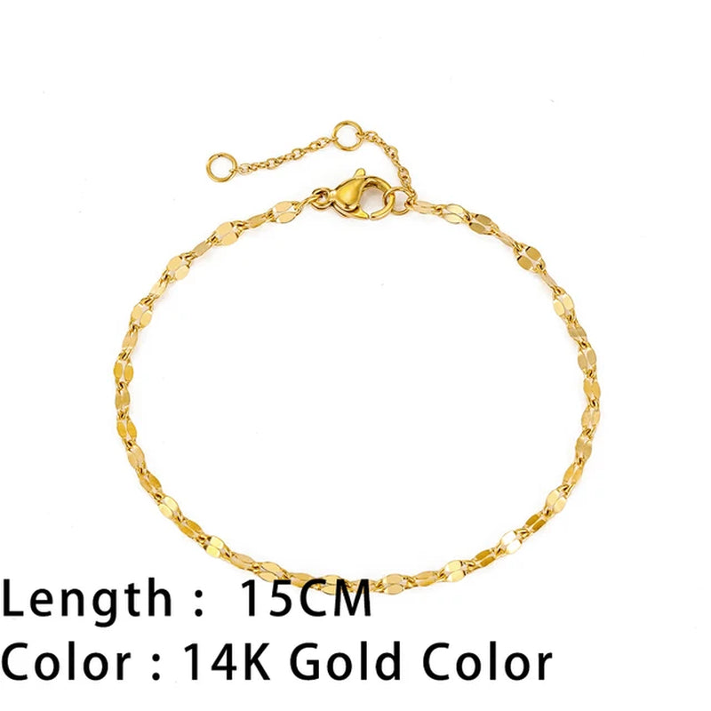 Classic Snake Chain Bracelets for Women Trend Fashion Stainless Steel Cuban Chain Bracelet Trendy Woman Gifts Jewelry