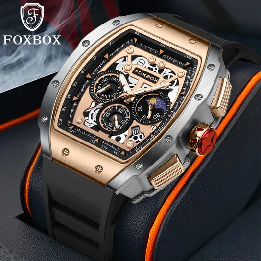 Relogio Masculino LIGE Men Watch Foxbox Brand Luxury Waterproof Quartz Wristwatch for Men Date Sport Silicone Clock Male Watches