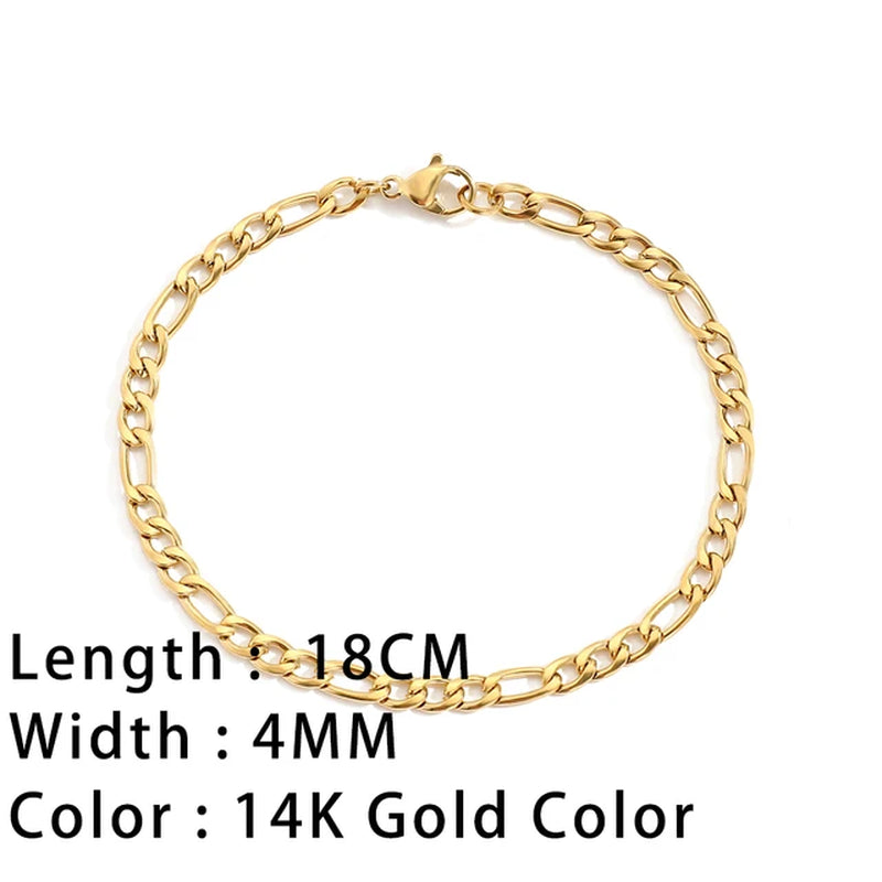 Classic Snake Chain Bracelets for Women Trend Fashion Stainless Steel Cuban Chain Bracelet Trendy Woman Gifts Jewelry