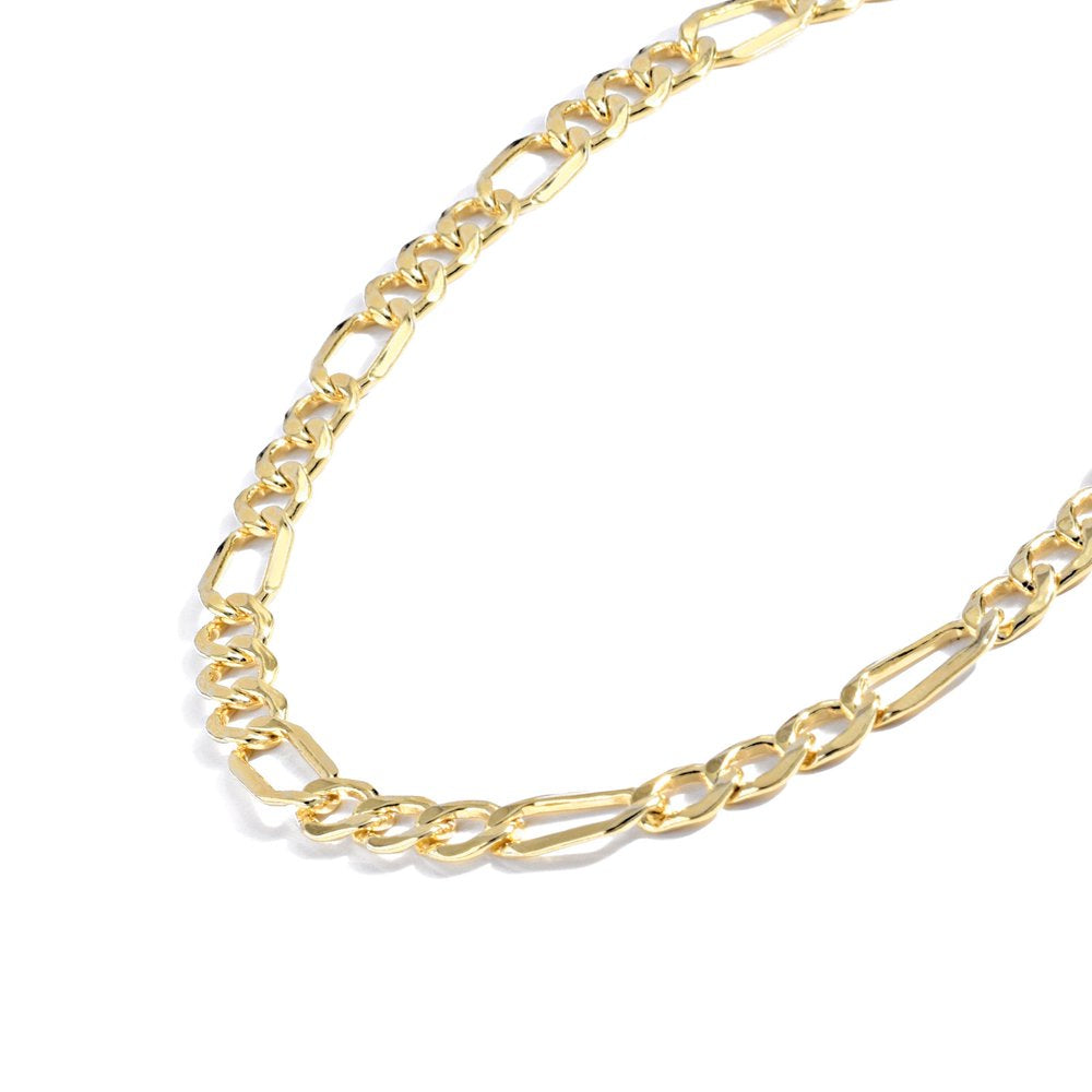 Gold Chain Necklace Collection - 14K Solid Yellow Gold Filled Figaro Chain Necklaces for Women and Men with Different Sizes (2.8Mm, 3.7Mm, 4.7Mm, 5.6Mm)