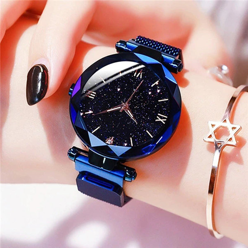 Reloj Mujer Luxury Starry Sky Women Watches Magnetic Mesh Belt Band Watch Women'S Fashion Dress Wristwatch Zegarek Damski