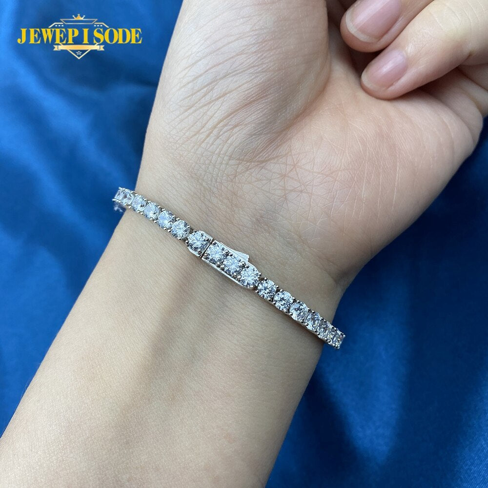 100% 925 Sterling Silver 3.7MM Lab Diamond Simulated Moissanite Tennis Bracelets for Women Men Party Birthday Fine Jewelry Gifts