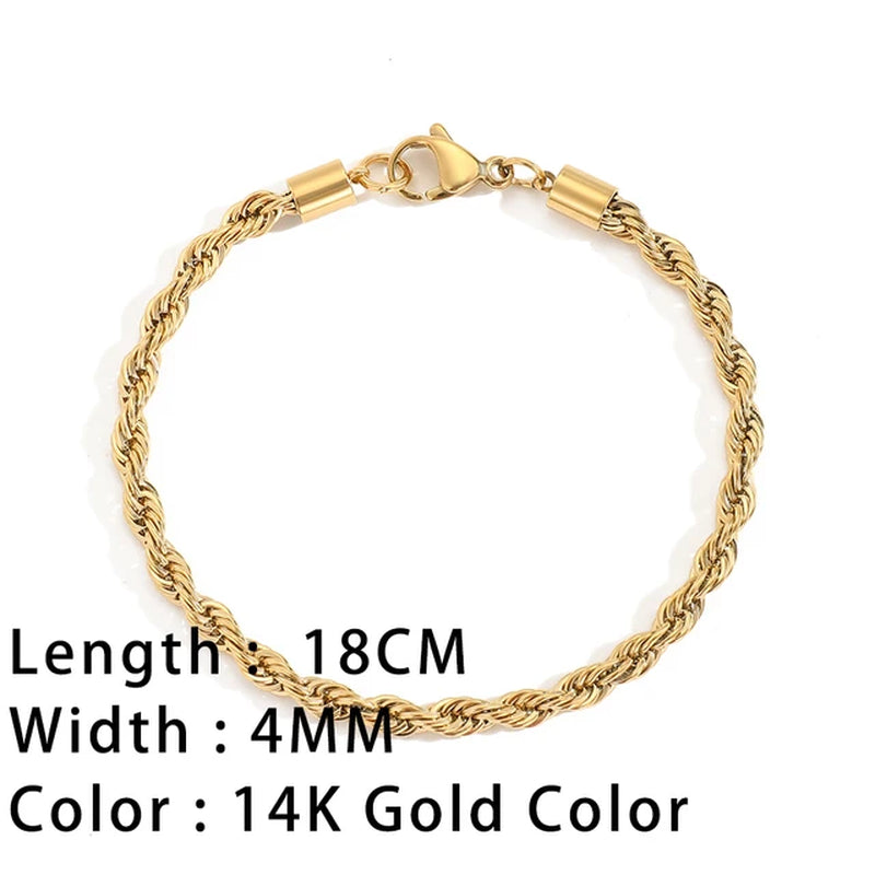 Classic Snake Chain Bracelets for Women Trend Fashion Stainless Steel Cuban Chain Bracelet Trendy Woman Gifts Jewelry